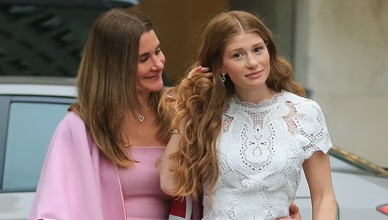 Melinda Gates Seen In New York With Her Bride-To-Be Daughter Outside Luxury Greenwich Hotel