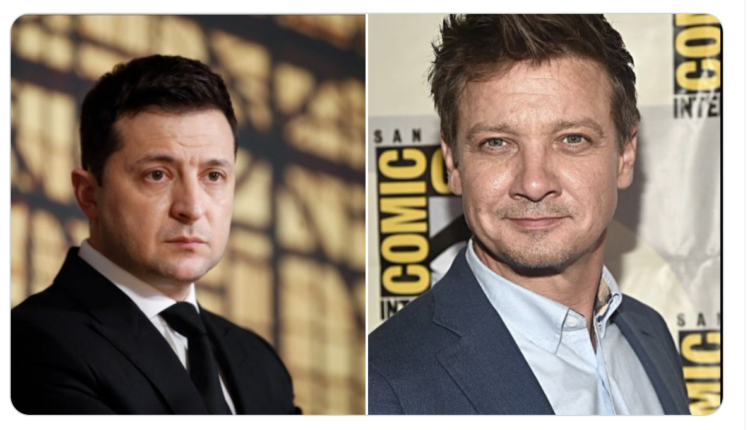 Jeremy Renner and Volodymyr Zelenskyy