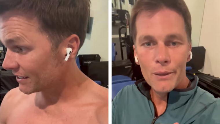 Tom Brady Destroys His Phone While Showing Off His Shirtless Physique