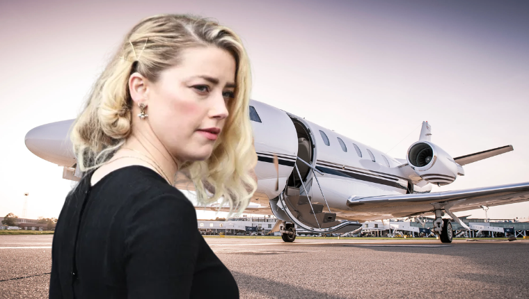 Amber Heard Spotted For The First Time Since the Verdict... Climbing Out Of A Private Jet