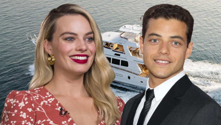 Margot Robbie And Rami Malek Pictured Having A Splash On A Yacht