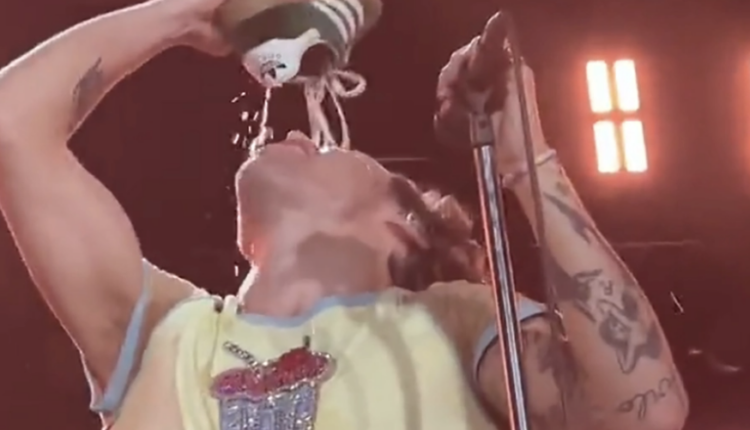 Fans React As Harry Styles Drinks Out Of His Shoe