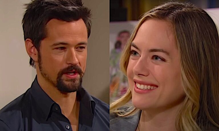 hope logan smiling at thomas forrester the bold and the beautiful spoilers