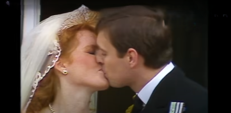Prince Andrew and Sarah Ferguson kiss