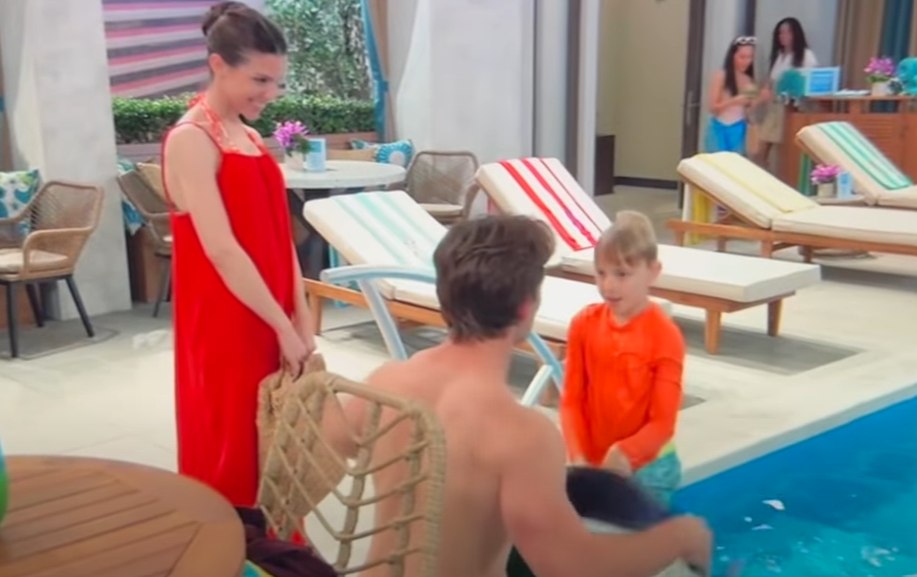 Michael at the pool with Wiley