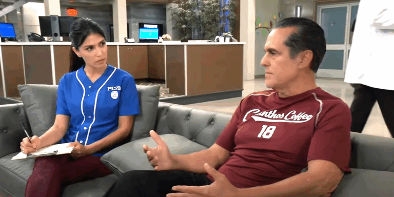 Sonny and Justine after she hurts her ankle