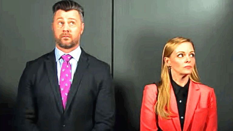 EJ and Belle trapped in the elevator