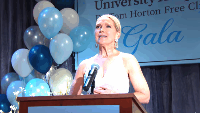 Jennifer gives her speech